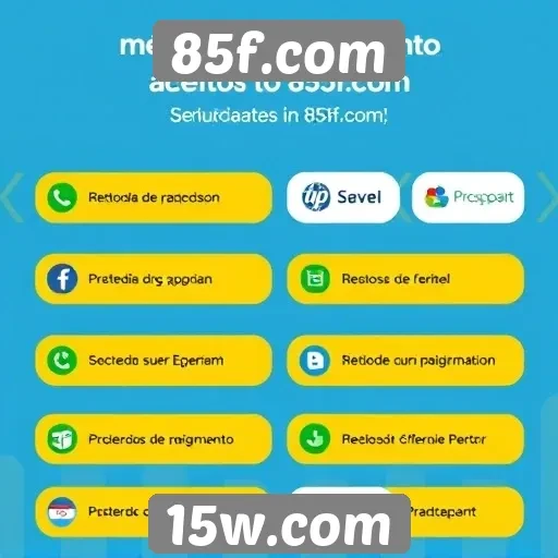 Exploração dos métodos de pagamento aceitos no 85f.com